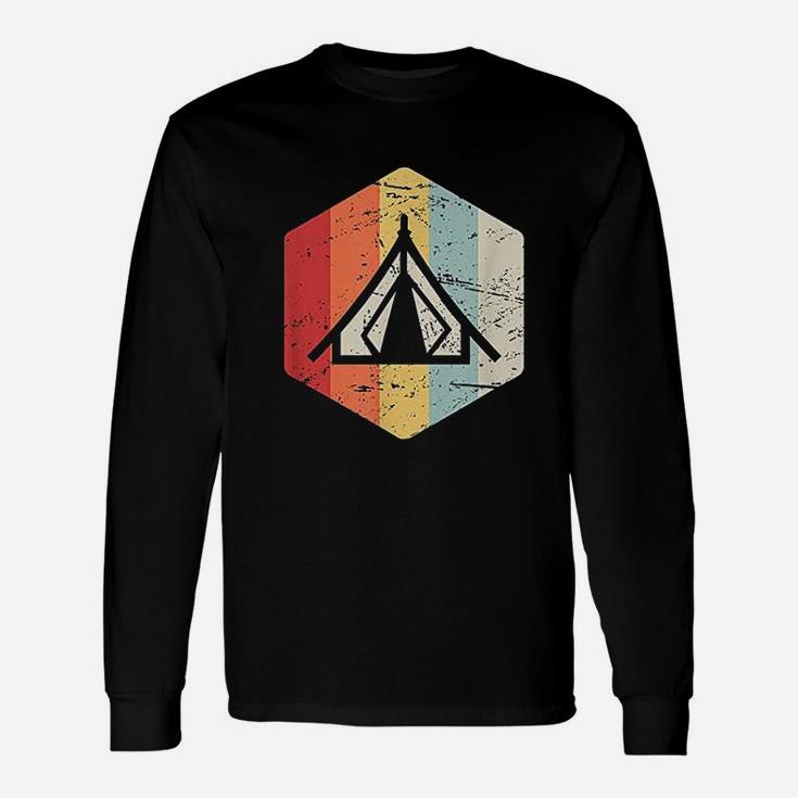 Retro Vintage Tent Outdoor Camping Gift For Nature Lovers Unisex Long Sleeve