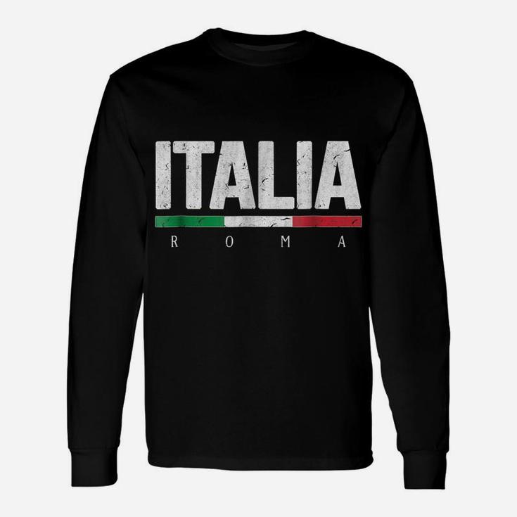 Rome Italy T-Shirt Italian Flag Italia Tourist Roma Souvenir Unisex Long Sleeve