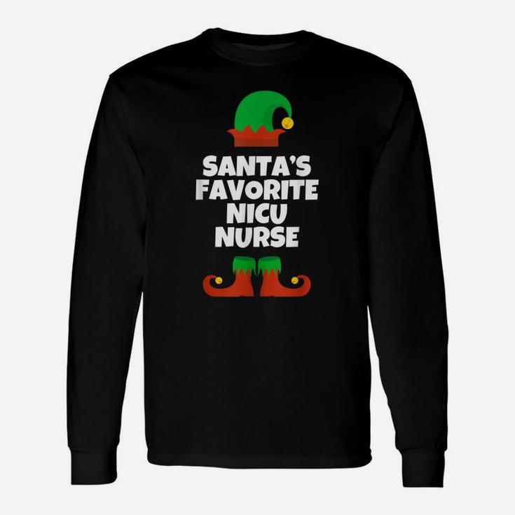Santa's Favorite Nicu Nurse Gift Christmas Funny Neonatal Unisex Long Sleeve
