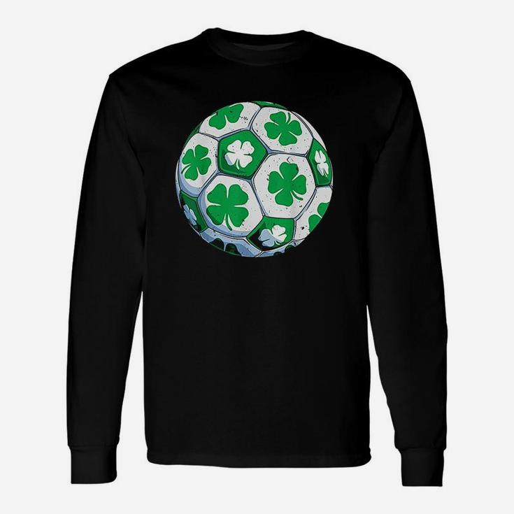 Soccer Ball Shamrock St Patricks Day Boys Men Sports Gifts Unisex Long Sleeve