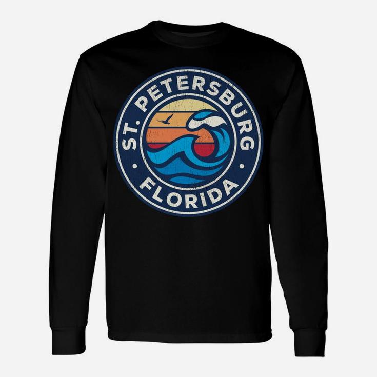 St Petersburg Florida FL Vintage Nautical Waves Design Unisex Long Sleeve
