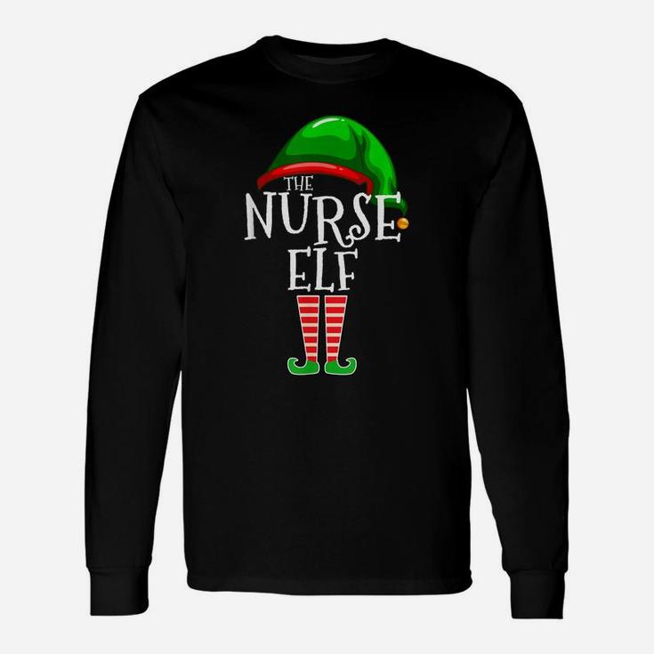 The Nurse Elf Family Matching Group Christmas Gift Funny Unisex Long Sleeve