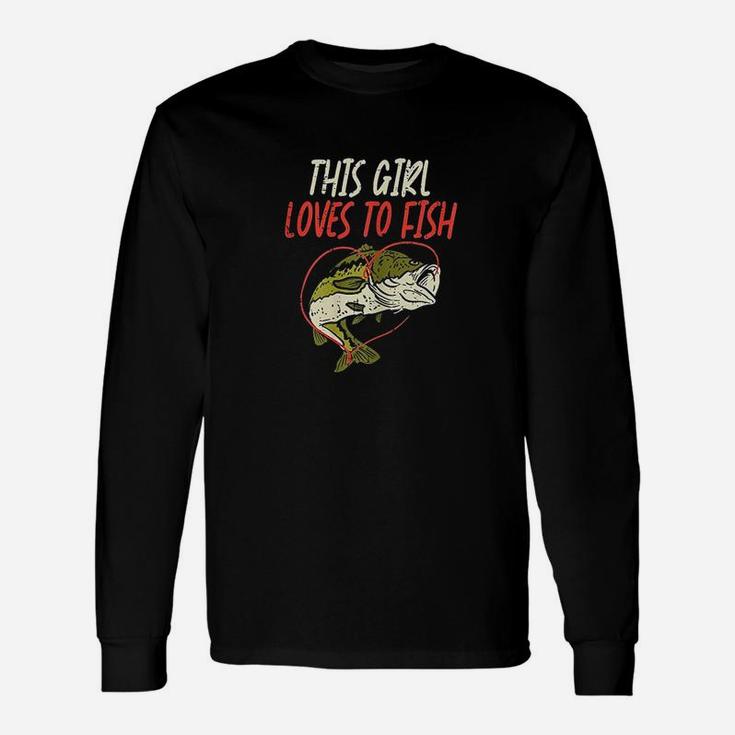 This Girl Loves To Fish Bass Fishing Family Matching Gift Unisex Long Sleeve