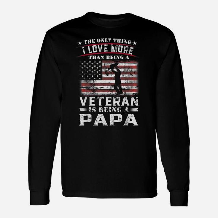 Veteran 365 Papa Veteran Fathers Day Gift Men Unisex Long Sleeve