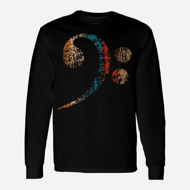 Vintage Bass Clef  For Bass Players, Bassists & Bands Unisex Long Sleeve