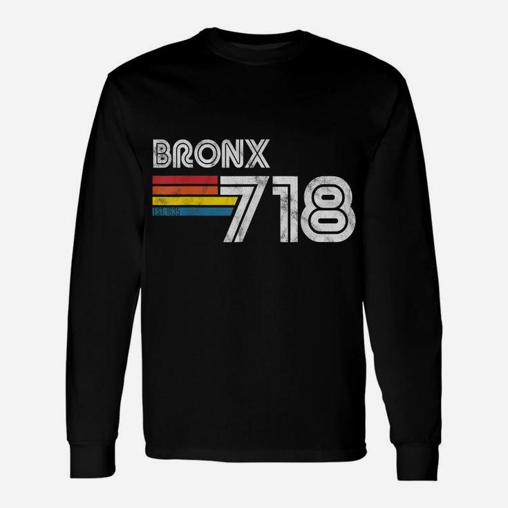 Vintage Bronx  | Proud 718 New York City State Gift Unisex Long Sleeve