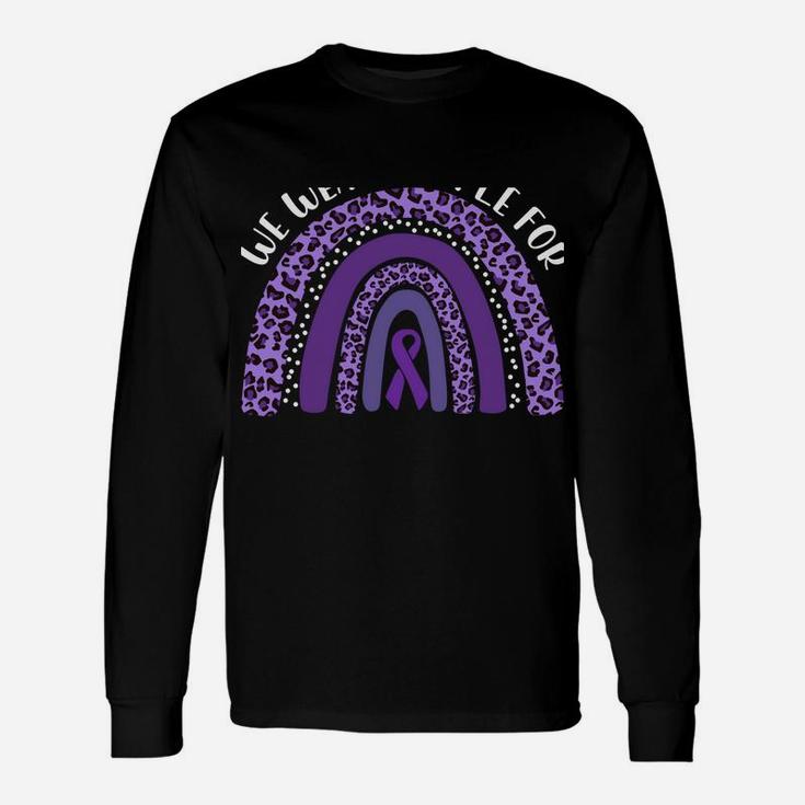 We Wear Purple For Prematurity Awareness Rianbow Ribbon Unisex Long Sleeve