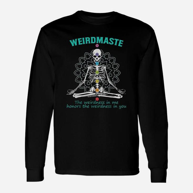 Weirdmaste Meditation Yoga Definition Funny Skeleton Yoga Unisex Long Sleeve