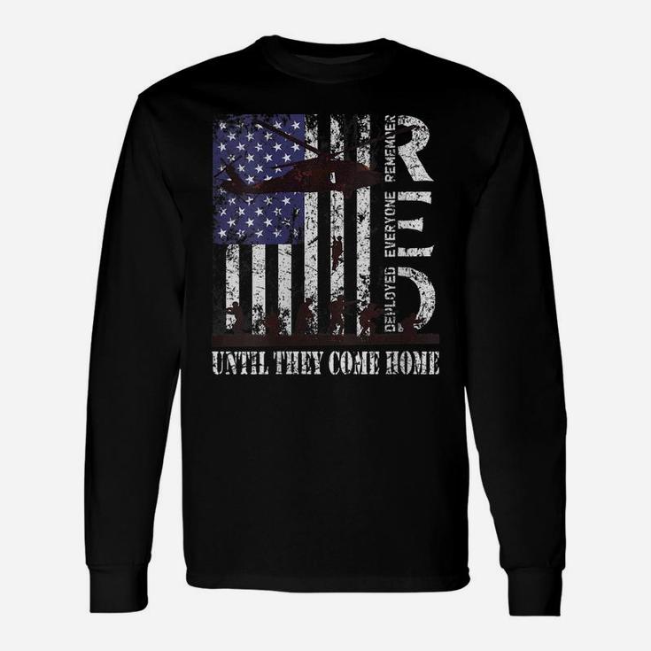 Womens Red Friday Remember Everyone Deployed Us Flag Army Vintage Unisex Long Sleeve