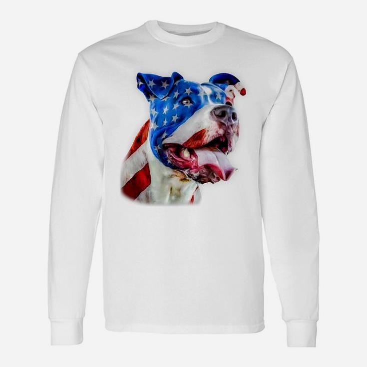 American Pit Bull Terrier USA Flag Patriotic Dog Gift Unisex Long Sleeve