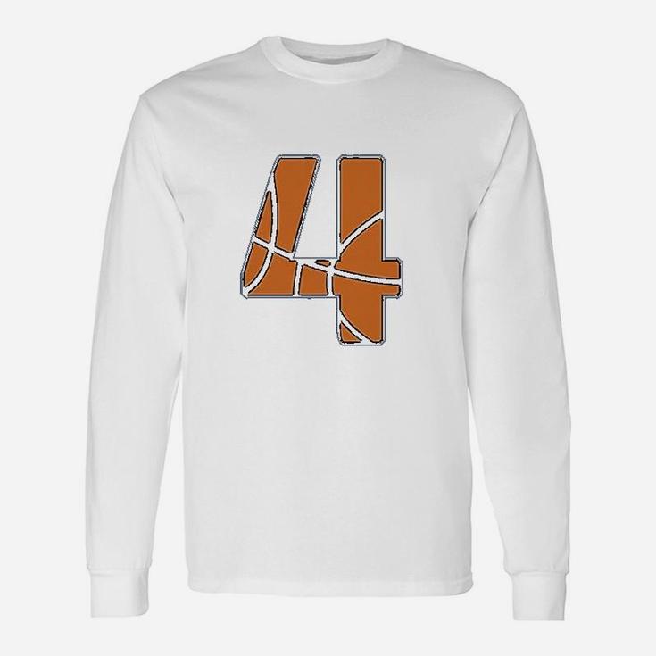Basketball 4th Birthday Gift For Four Year Old Unisex Long Sleeve