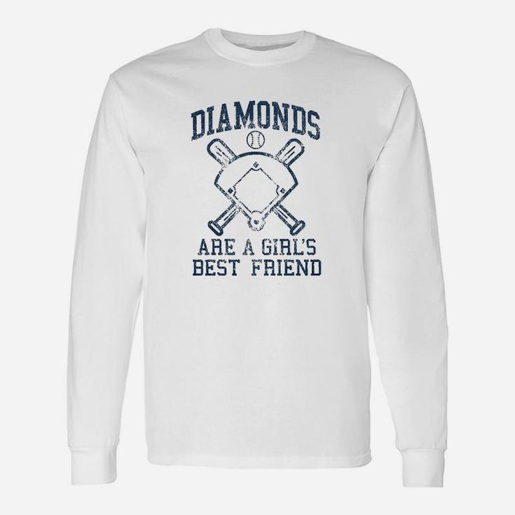 Diamonds Are A Girls Best Friend Funny Cute Baseball Unisex Long Sleeve