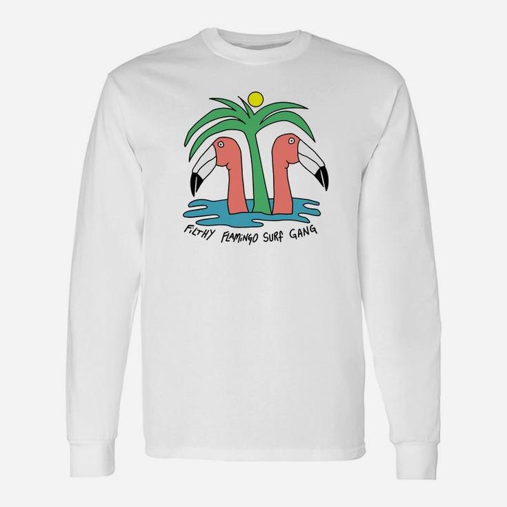 Filthy Flamingo Surf Gang Shirt, T Shirt, Tee Unisex Long Sleeve