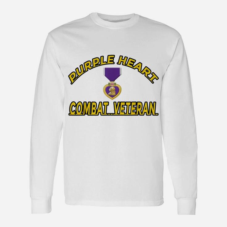 Purple Heart Combat Veteran T-Shirt Unisex Long Sleeve