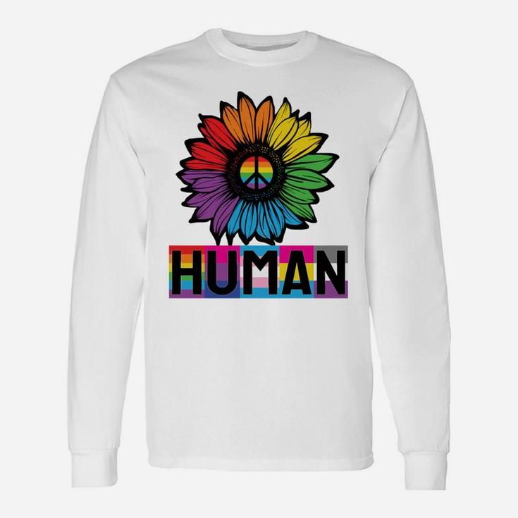 Sunflower Human Lgbt Flag Gay Pride Month Lgbtq Sweatshirt Unisex Long Sleeve
