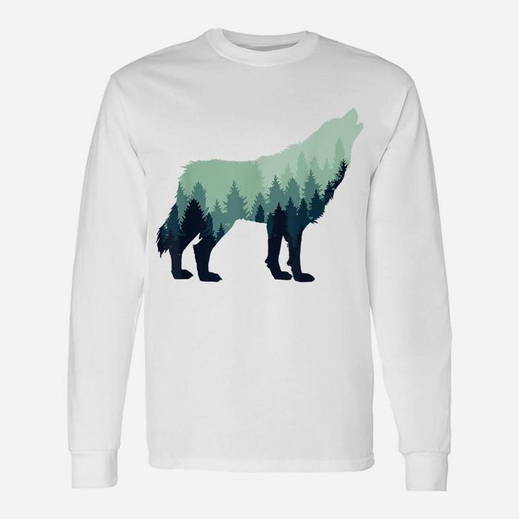 Wolf Nature Forest Outdoor Hiking Camping Hunting Gift Unisex Long Sleeve