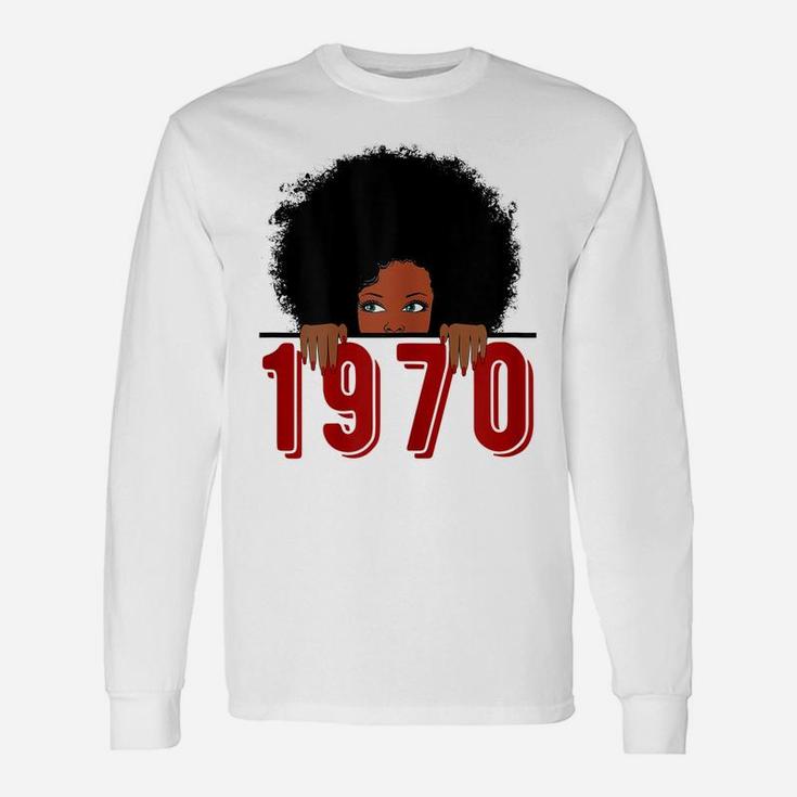 Womens Black Queen Born In 1970 49Th Awesome Birthday  Gifts Unisex Long Sleeve