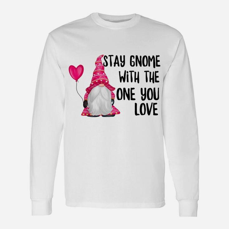 Womens Valentine's Day Stay Gnome With One You Love Be Safe Raglan Baseball Tee Unisex Long Sleeve