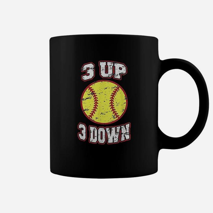 3 Up 3 Down Softball Fun Cute For Moms Dads Gifts Coffee Mug