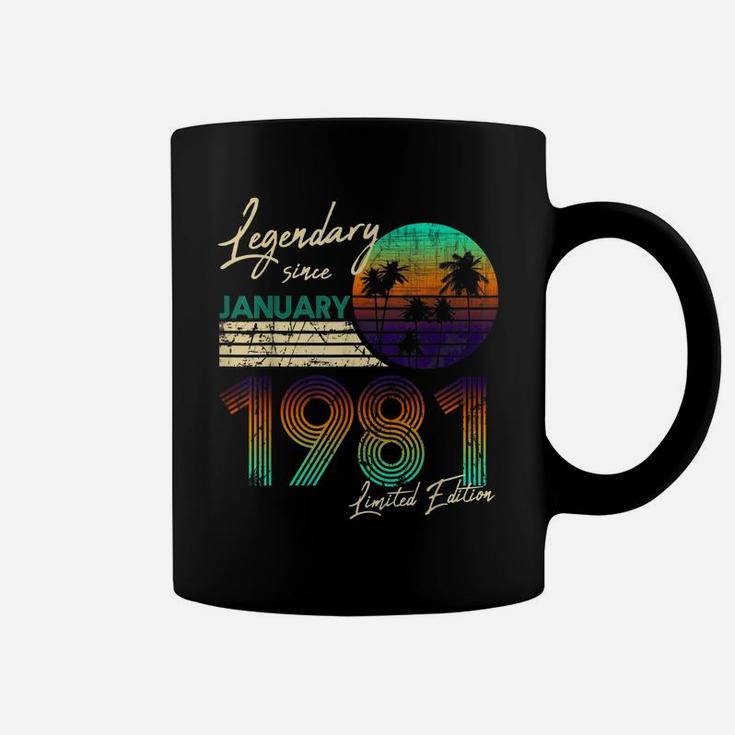 40Thbirthdaygifts Legendary Since January 1981 40Th Birthday Coffee Mug