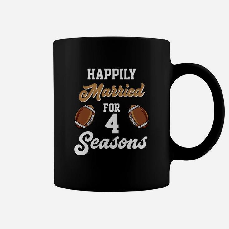 4th Anniversary For Football Lover Husband Wife Gift Coffee Mug
