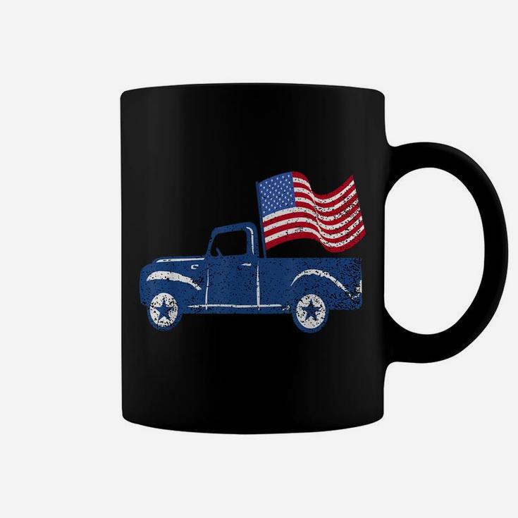 4Th Of July Vintage Truck American Flag Funny Shirt Gift Coffee Mug