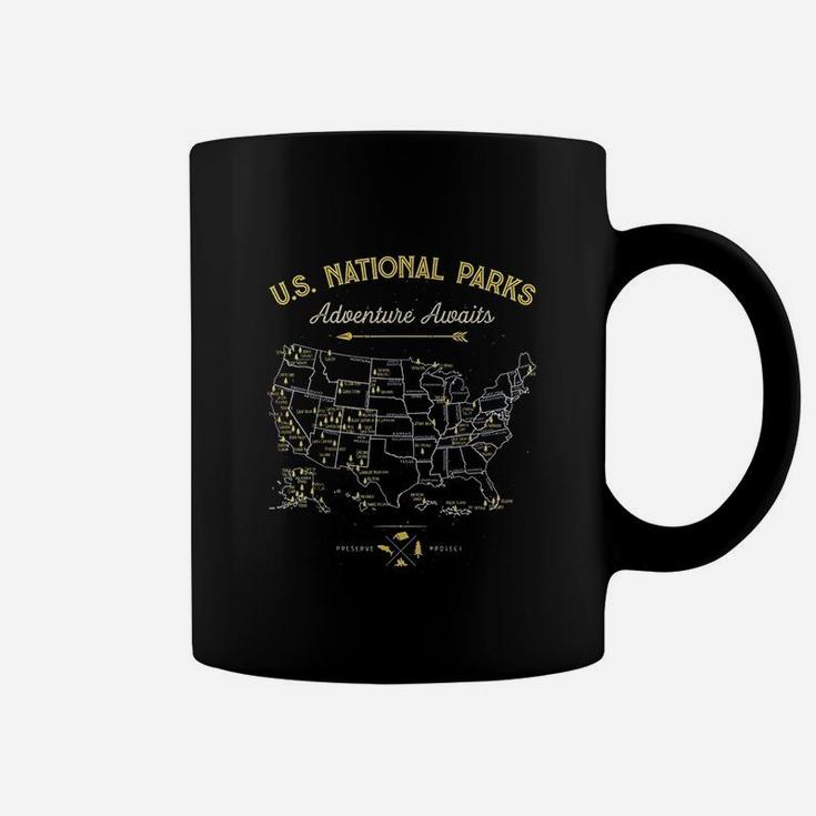 62 National Parks Map Gifts Us Park Vintage Camping Hiking Coffee Mug