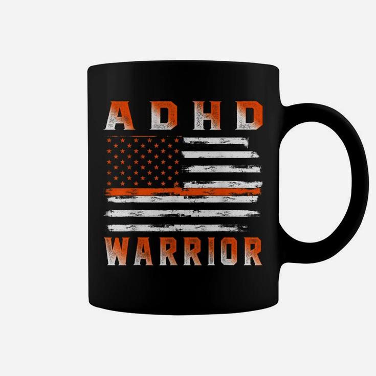 Adhd Awareness Usa Flag American Orange Support Coffee Mug