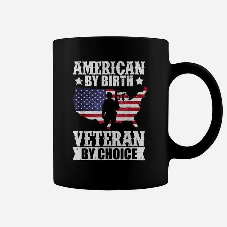 American By Birth Veteran By Choice Us Flag Veterans Day Coffee Mug