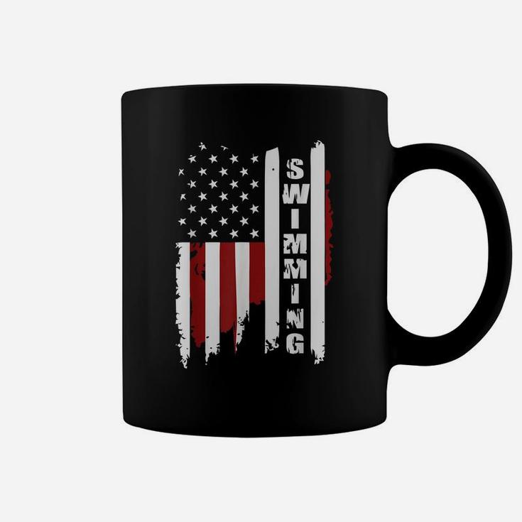 American Flag Swimming Usa Swim Team Pool Swimmer Coffee Mug