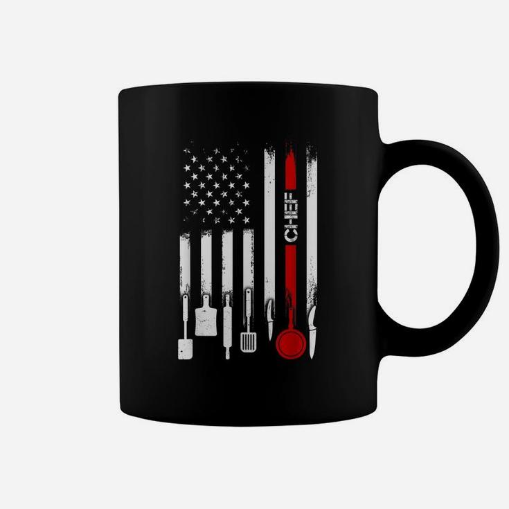 American Flag With Chef Tshirt For Women Men Father Coffee Mug