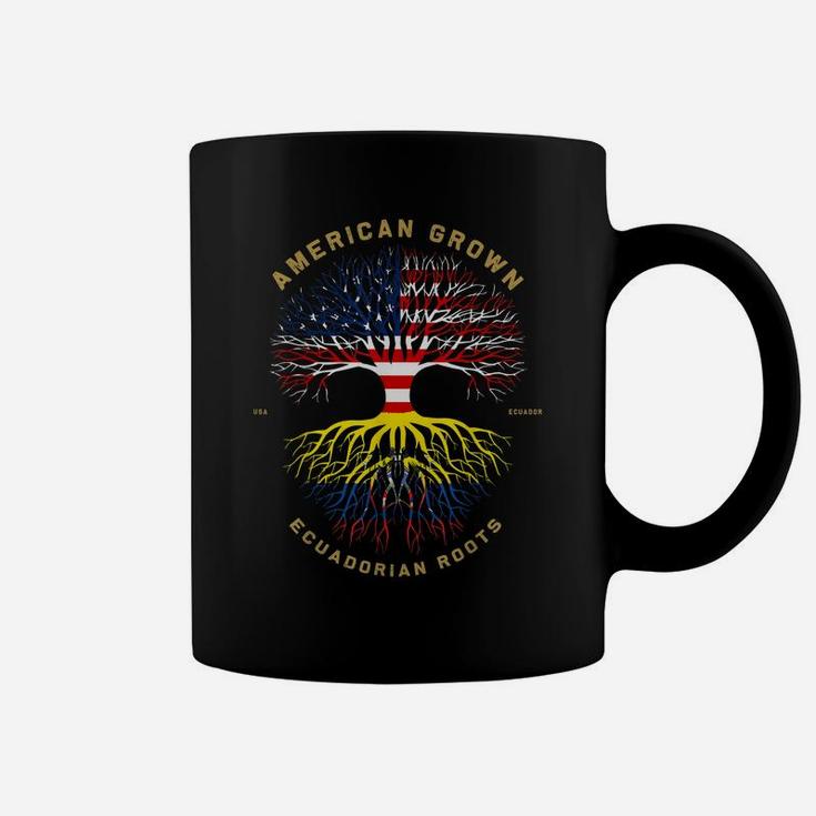 American Grown With Ecuadorian Roots Tree Usa Flag Gifts Coffee Mug