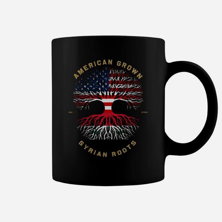 American Grown With Syrian Roots Tree Usa Flag Unique Gifts Sweatshirt Coffee Mug
