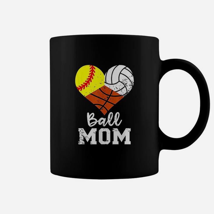 Ball Mom Funny Softball Volleyball Basketball Mom Coffee Mug