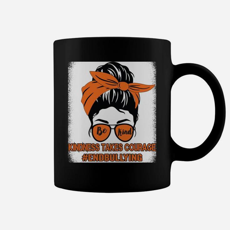 Be Kind We Wear Orange For Unity Day Orange Messy Bun Sweatshirt Coffee Mug