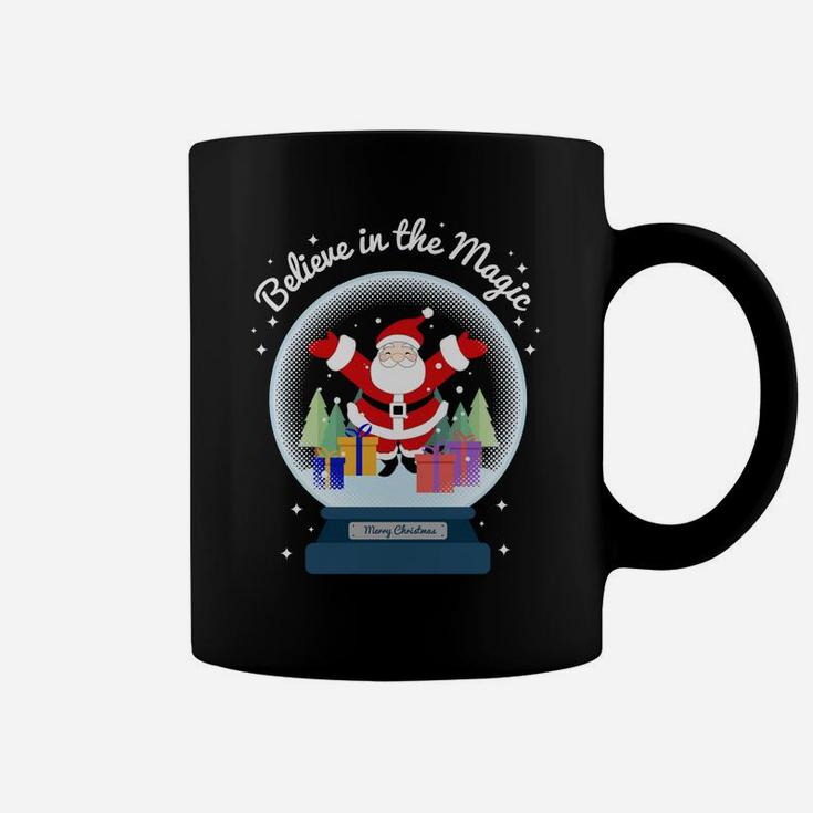 Believe In The Magic Merry Christmas Santa Snow Globe Decor Coffee Mug