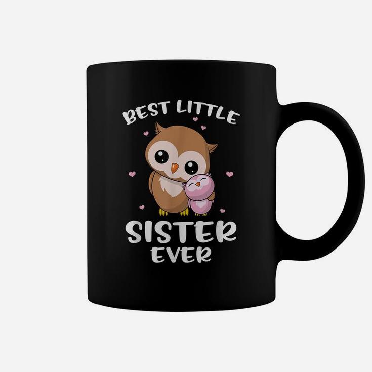 Best Little Sister Ever Cute Owl Owls Siblings Sisters Gift Coffee Mug