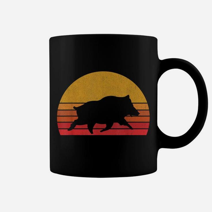 Boar Hunting - Retro Sunset Wild Pigs Boar Hunter Gift Coffee Mug