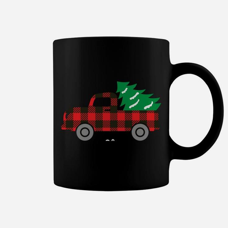 Buffalo Plaid Christmas Tree Red Truck Coffee Mug