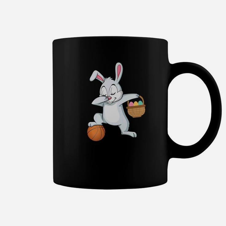 Bunny Rabbit Easter Eggs Dabbing Playing Basketball Coffee Mug