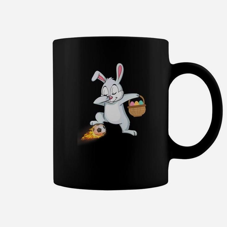 Bunny Rabbit Easter Eggs Dabbing Playing Fire Soccer Coffee Mug