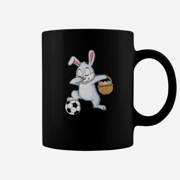 Bunny Rabbit With Easter Eggs Dabbing Playing Soccer Coffee Mug
