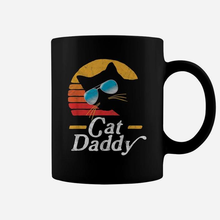 Cat Daddy Vintage 80S Style Cat Retro Sunglasses Distressed Coffee Mug