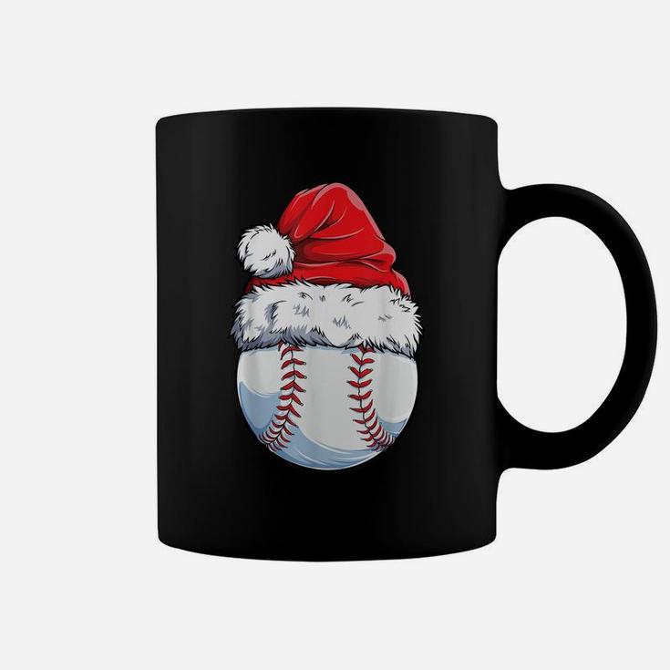 Christmas Baseball Ball Santa Hat Funny Sport Xmas Boys Men Coffee Mug