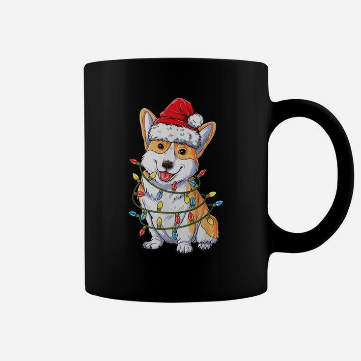 Corgi Santa Christmas Tree Lights Xmas Gifts Boys Kids Men Coffee Mug