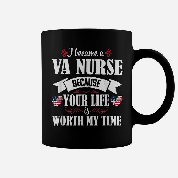 Cute Worth My Time Va Nurse Veteran Nursing Gift Women Coffee Mug
