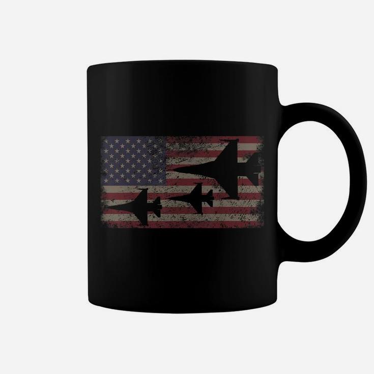 F16 Fighter Jet Plane Usa Flag Patriot Gift Coffee Mug