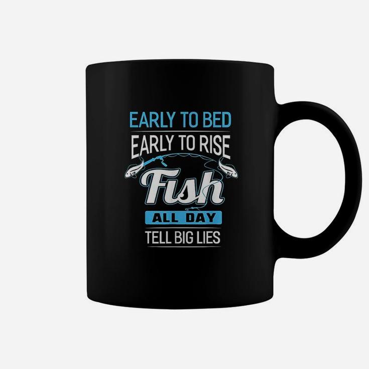 Fish All Day Tell Big Lies Funny Fishing Coffee Mug