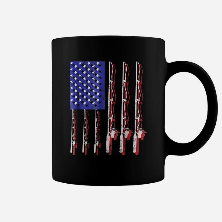 Fishing Flag Shirt Funny Patriotic Fathers Day 4th Of July Coffee Mug
