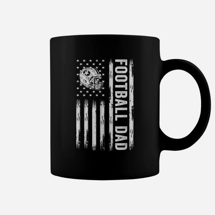 Football Dad American Flag Proud Dad Of Ballers Father's Day Coffee Mug
